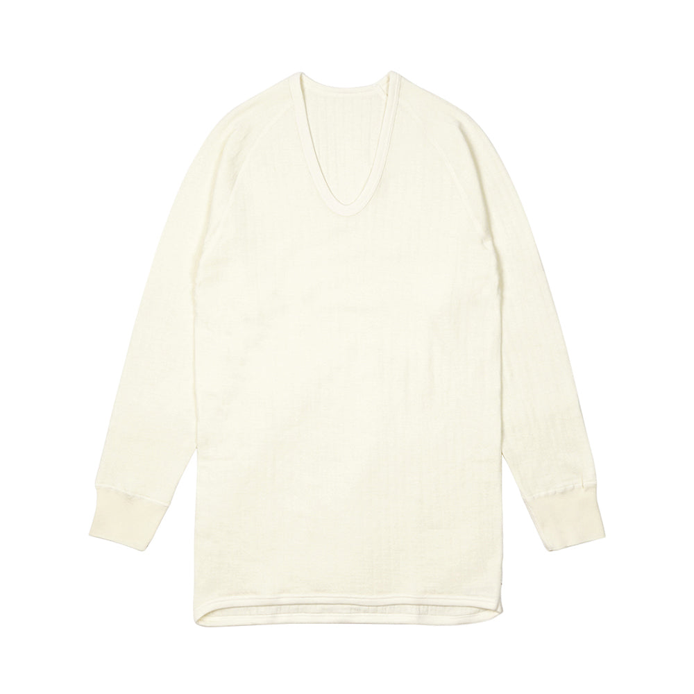 WARM YOU ウォームユー 長袖U首 ウールキルト - トップス Off White / LL RENOWNINX ONLINE SHOP