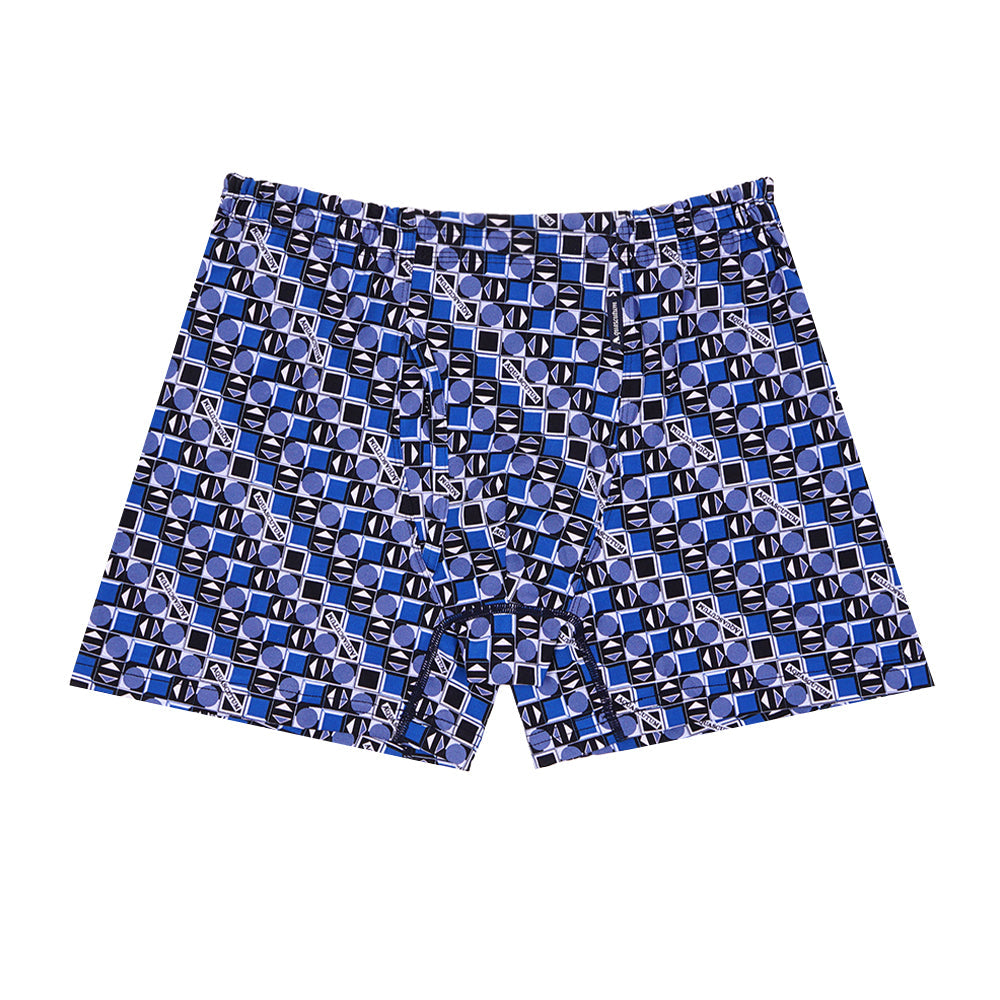 Aquascutum アクアスキュータム ボクサー 25S 2本ゴム 幾何バイヤス - パンツ Blue / LL RENOWNINX ONLINE SHOP
