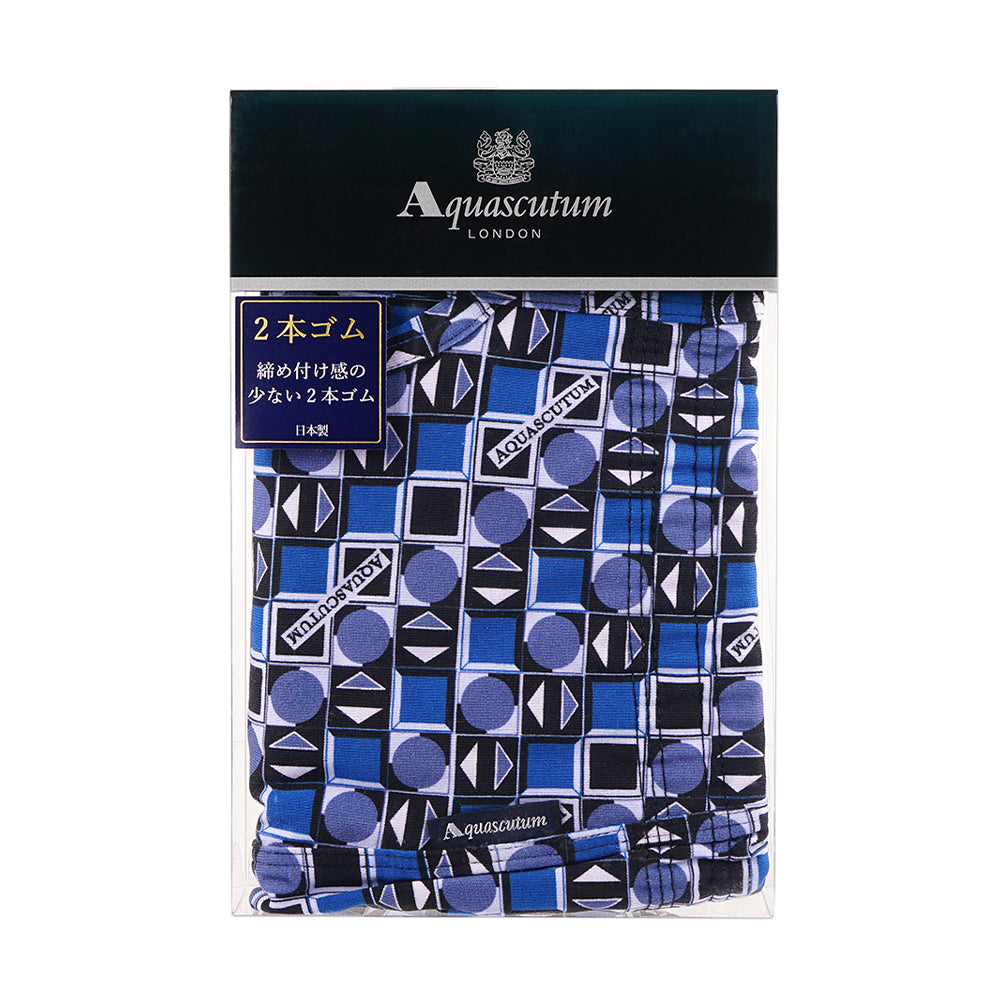 Aquascutum アクアスキュータム ボクサー 25S 2本ゴム 幾何バイヤス - パンツ  RENOWNINX ONLINE SHOP
