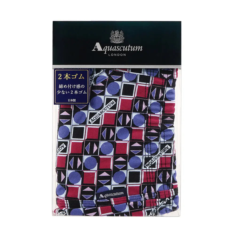 Aquascutum アクアスキュータム ボクサー 25S 2本ゴム 幾何バイヤス - パンツ RENOWNINX ONLINE SHOP