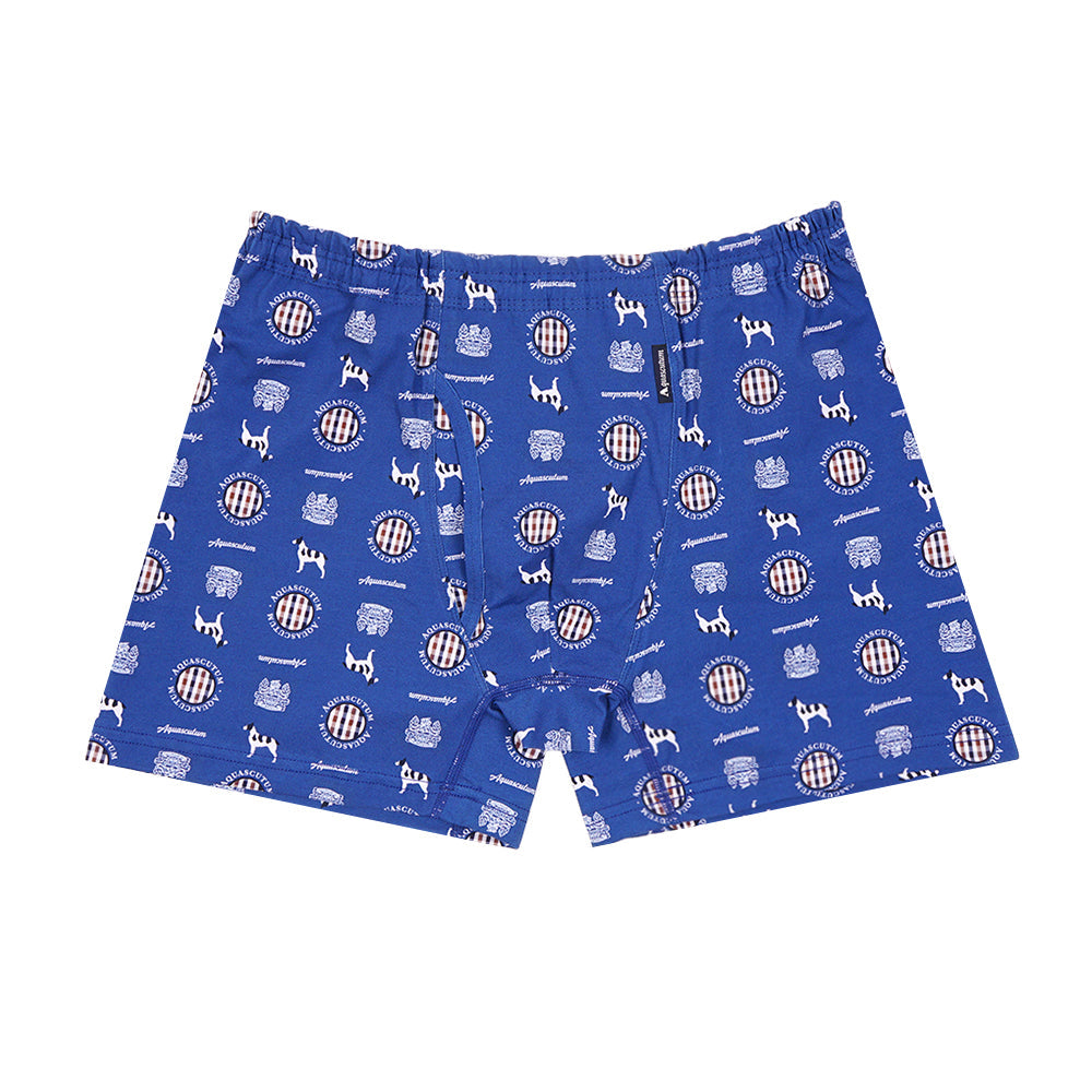 Aquascutum アクアスキュータム ボクサー 25S 2本ゴム AQドッグ - パンツ Blue / LL RENOWNINX ONLINE SHOP