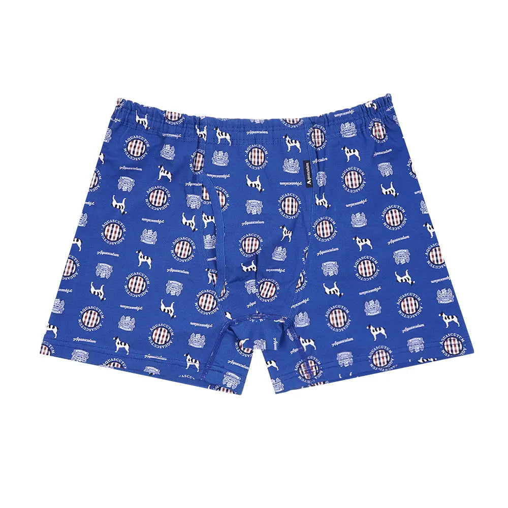 Aquascutum アクアスキュータム ボクサー 25S 2本ゴム AQドッグ - パンツ Blue / LL RENOWNINX ONLINE SHOP