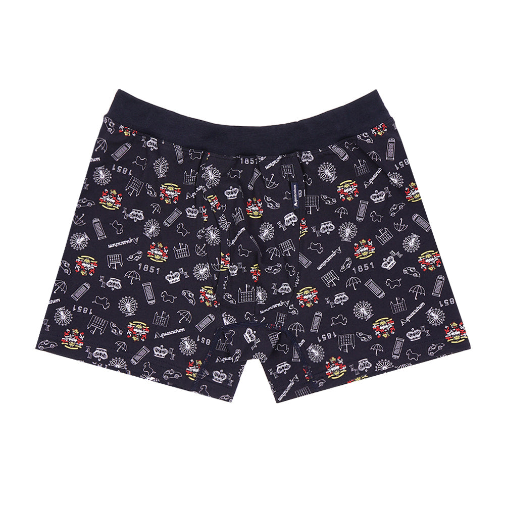 Aquascutum アクアスキュータム ボクサー 25S スパンゴム ロンドンアイコン - パンツ Navy / LL RENOWNINX ONLINE SHOP