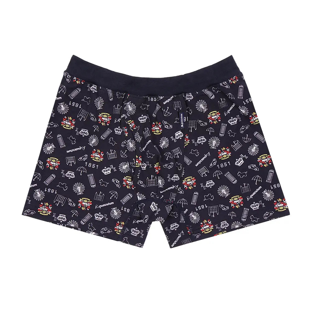 Aquascutum アクアスキュータム ボクサー 25S スパンゴム ロンドンアイコン - パンツ Navy / LL RENOWNINX ONLINE SHOP
