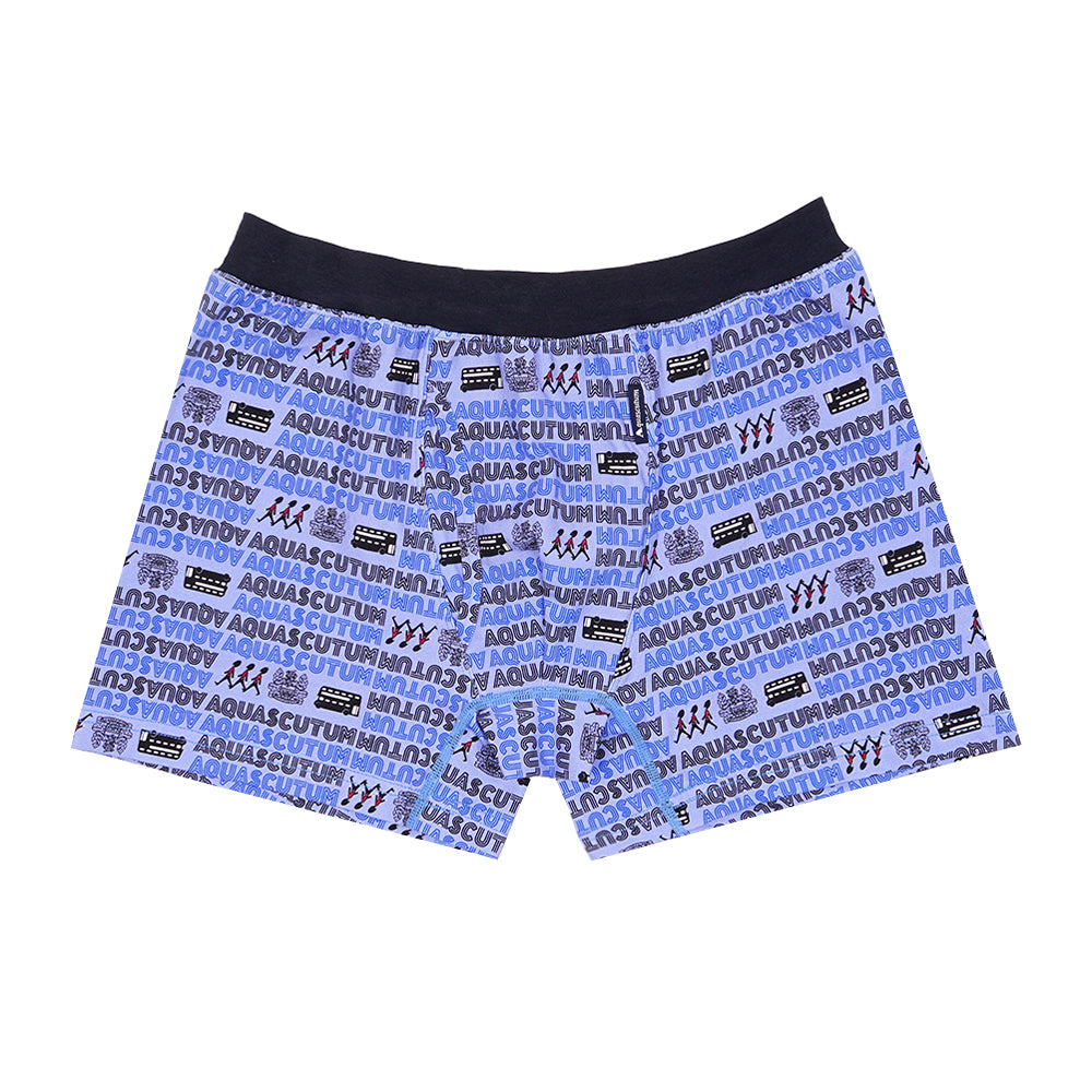 Aquascutum アクアスキュータム ボクサー 25S スパンゴム ロゴボーダー - パンツ Sax / LL RENOWNINX ONLINE SHOP