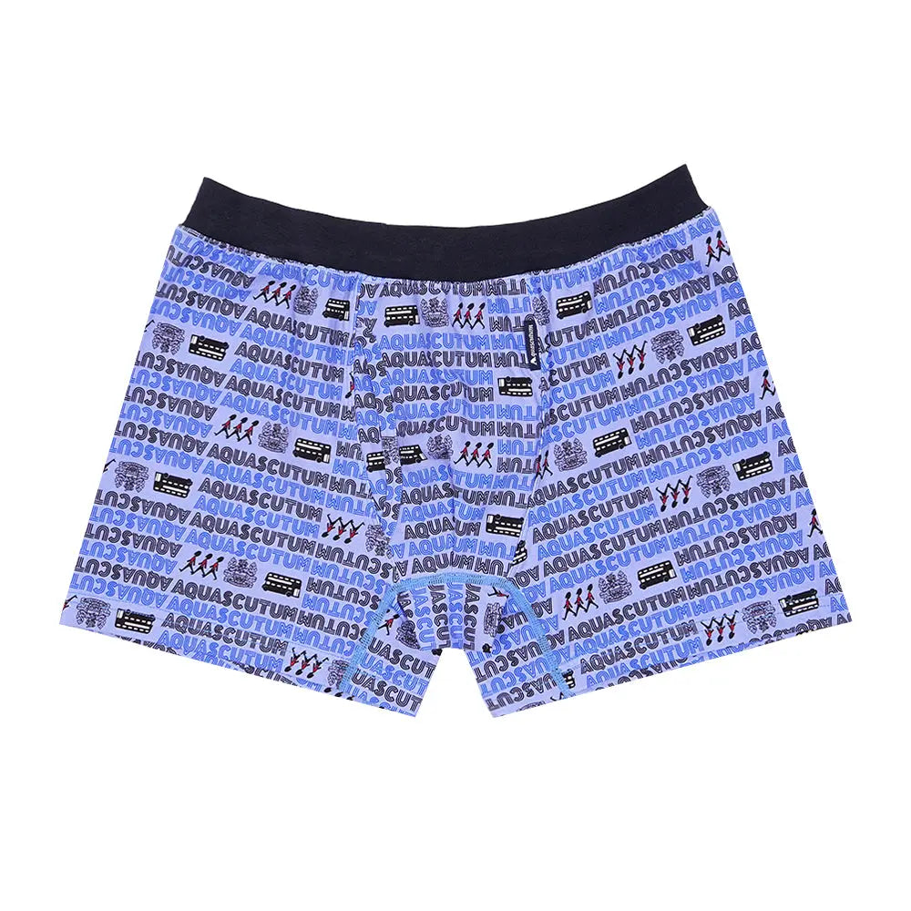 Aquascutum アクアスキュータム ボクサー 25S スパンゴム ロゴボーダー - パンツ Sax / LL RENOWNINX ONLINE SHOP