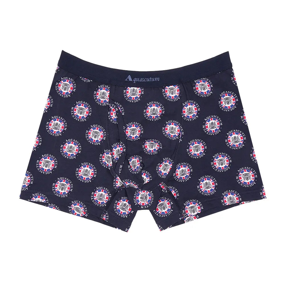 Aquascutum アクアスキュータム ニューライン ボクサー 25S サークルフラッグ - パンツ Navy / L RENOWNINX ONLINE SHOP