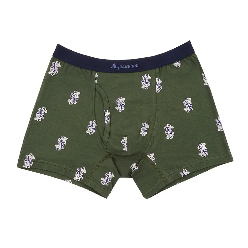 Aquascutum アクアスキュータム ニューライン ボクサー 25S デコロゴ - パンツ Dark Green / L RENOWNINX ONLINE SHOP