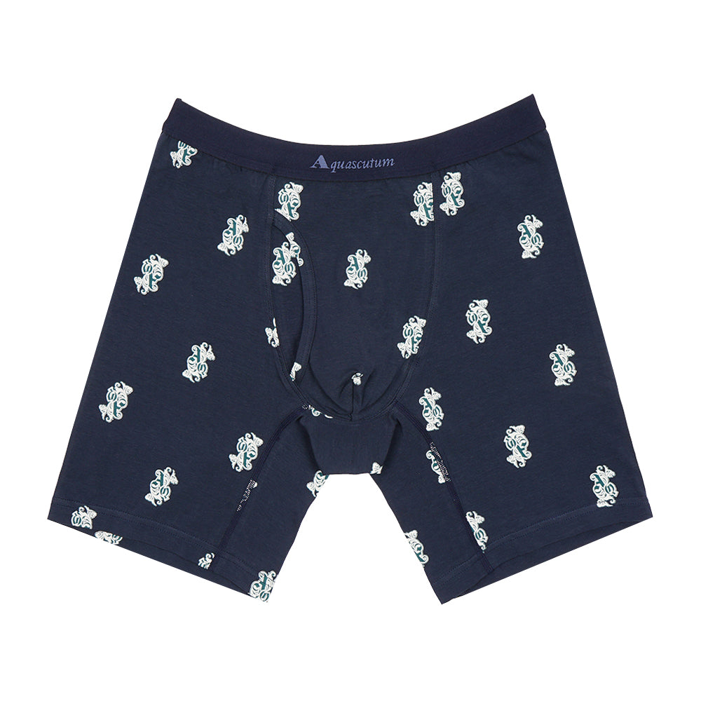 Aquascutum アクアスキュータム ニューライン ロングボクサー 25S デコロゴ - パンツ Navy / L RENOWNINX ONLINE SHOP