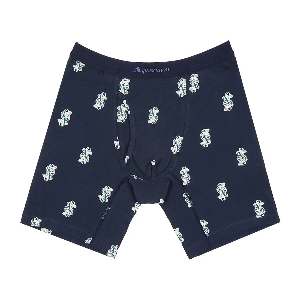 Aquascutum アクアスキュータム ニューライン ロングボクサー 25S デコロゴ - パンツ Navy / L RENOWNINX ONLINE SHOP