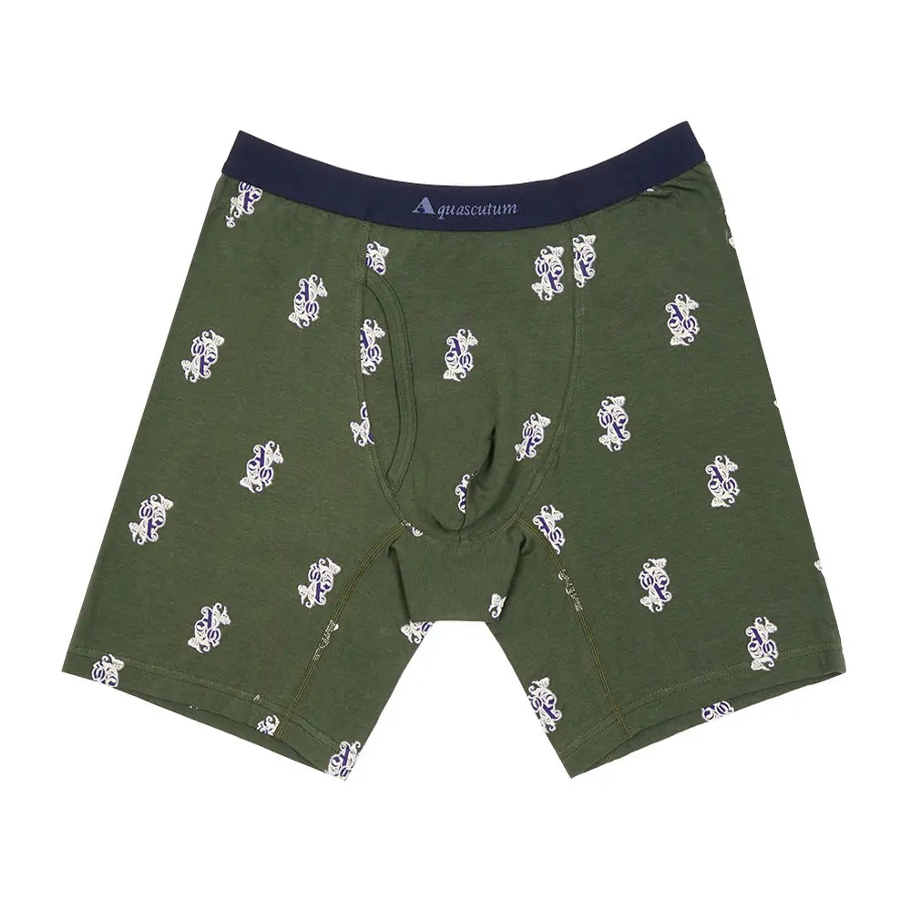 Aquascutum アクアスキュータム ニューライン ロングボクサー 25S デコロゴ - パンツ Dark Green / L RENOWNINX ONLINE SHOP