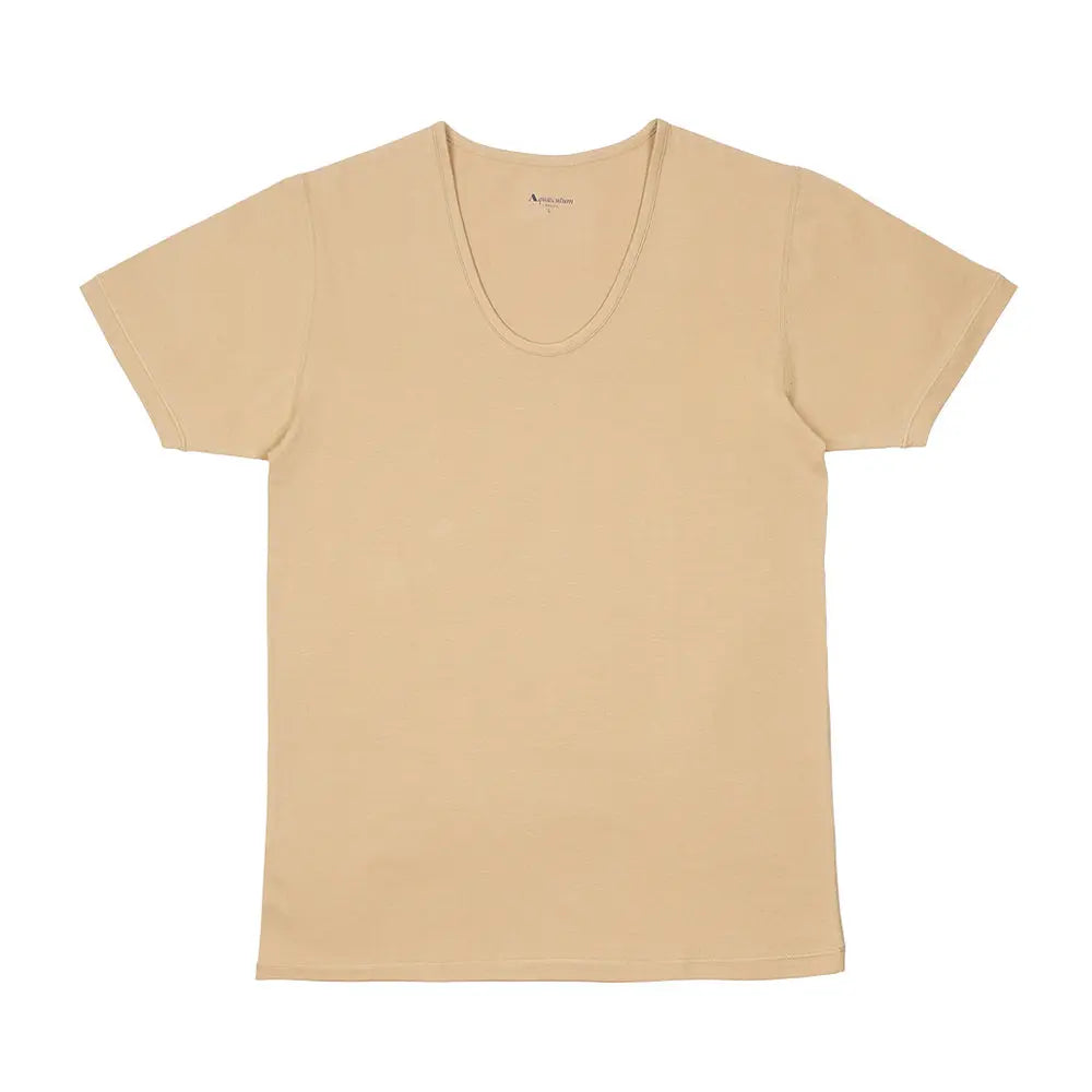 Aquascutum アクアスキュータム 和紙 半袖U首シャツ - トップス Beige / LL RENOWNINX ONLINE SHOP