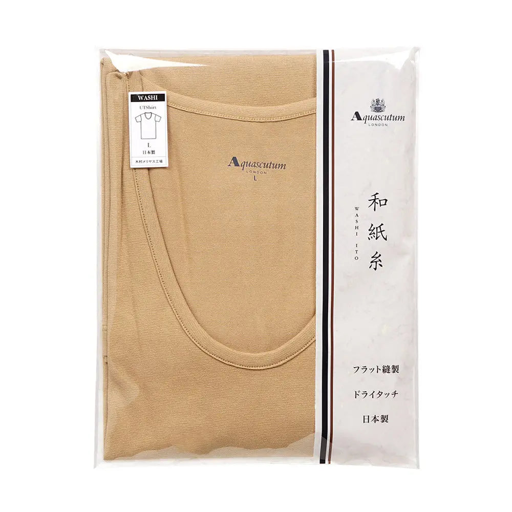 Aquascutum アクアスキュータム 和紙 半袖U首シャツ - トップス RENOWNINX ONLINE SHOP