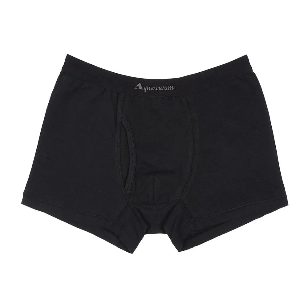 Aquascutum アクアスキュータム 和紙無地ボクサー - パンツ Black / LL RENOWNINX ONLINE SHOP