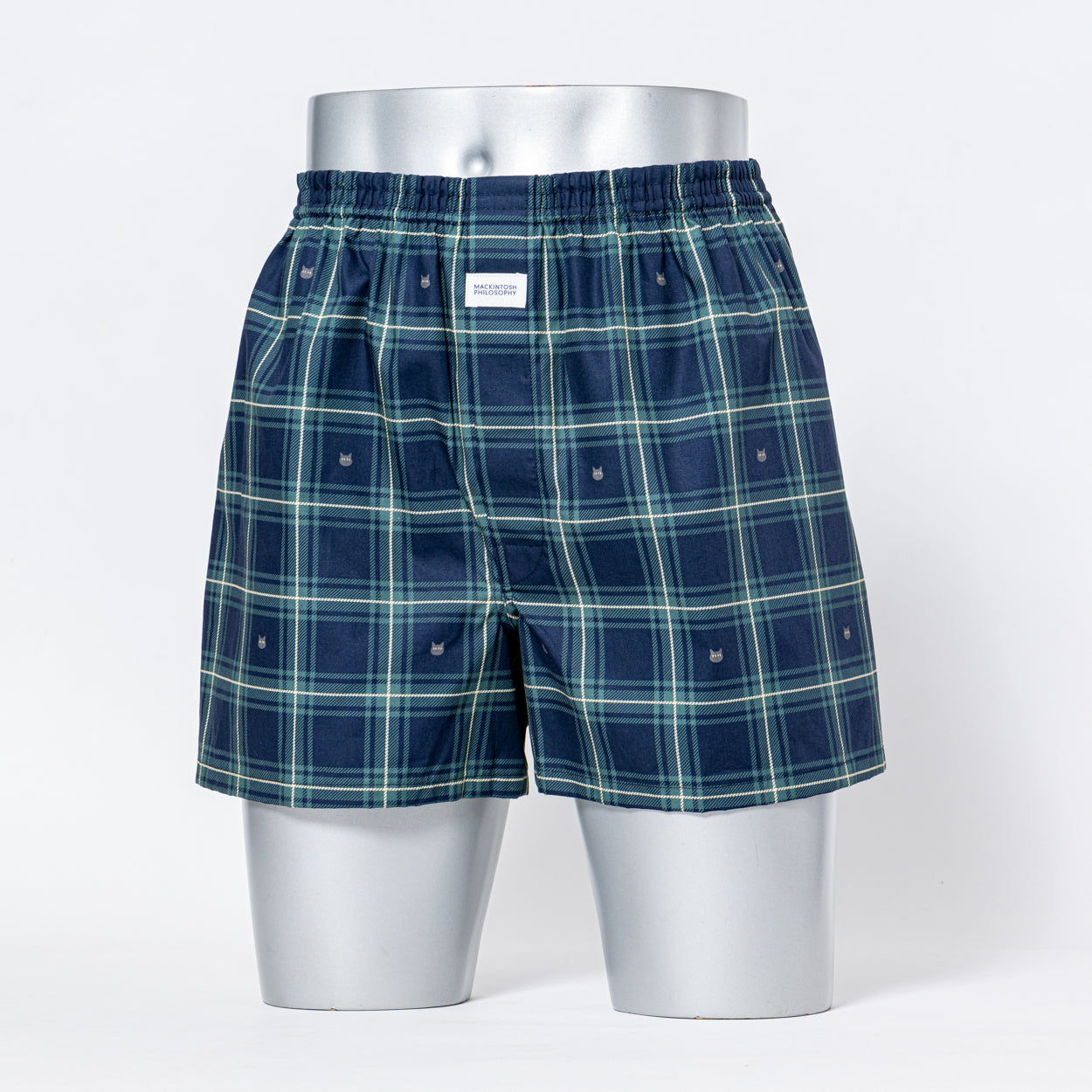 MACKINTOSH PHILOSOPHY マッキントッシュ フィロソフィー トランクス 2本ゴム 25FW チェックキャットフェイス - パンツ Navy / LL RENOWNINX ONLINE SHOP
