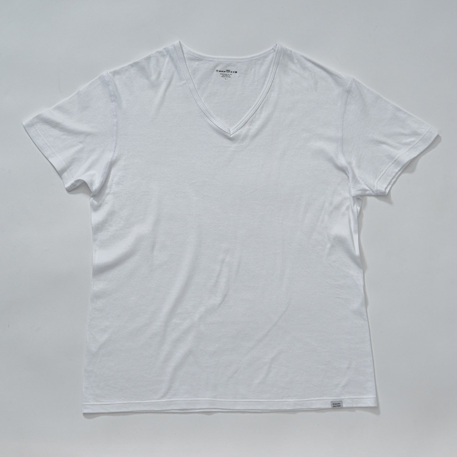 木村メリヤス工場 VネックTシャツ 和紙天竺