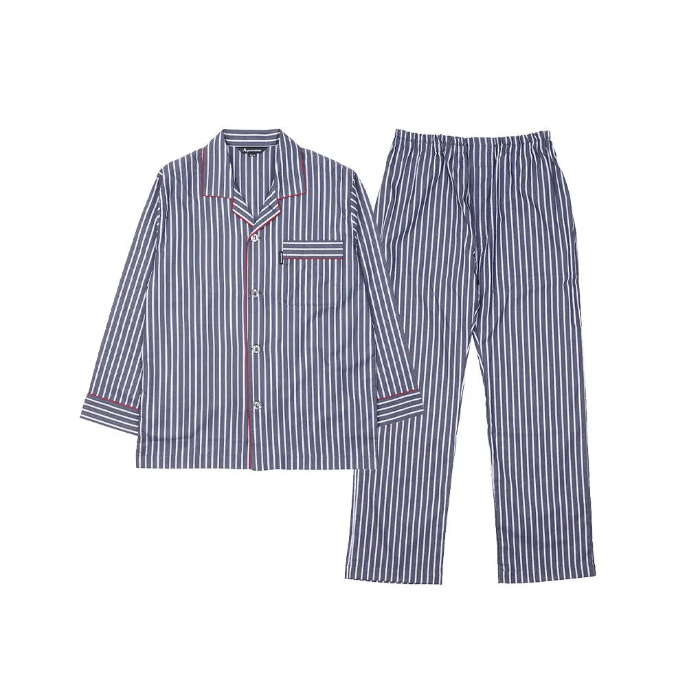 Aquascutum アクアスキュータム パジャマ サテンストライプ - パジャマ Blue / L RENOWNINX ONLINE SHOP
