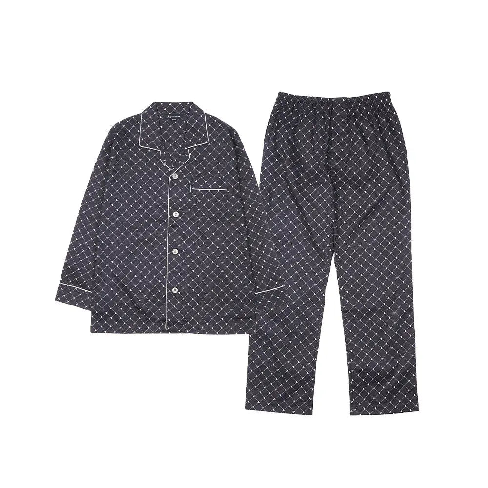 Aquascutum アクアスキュータム サテンプリントモノグラム - パジャマ Navy / LL RENOWNINX ONLINE SHOP
