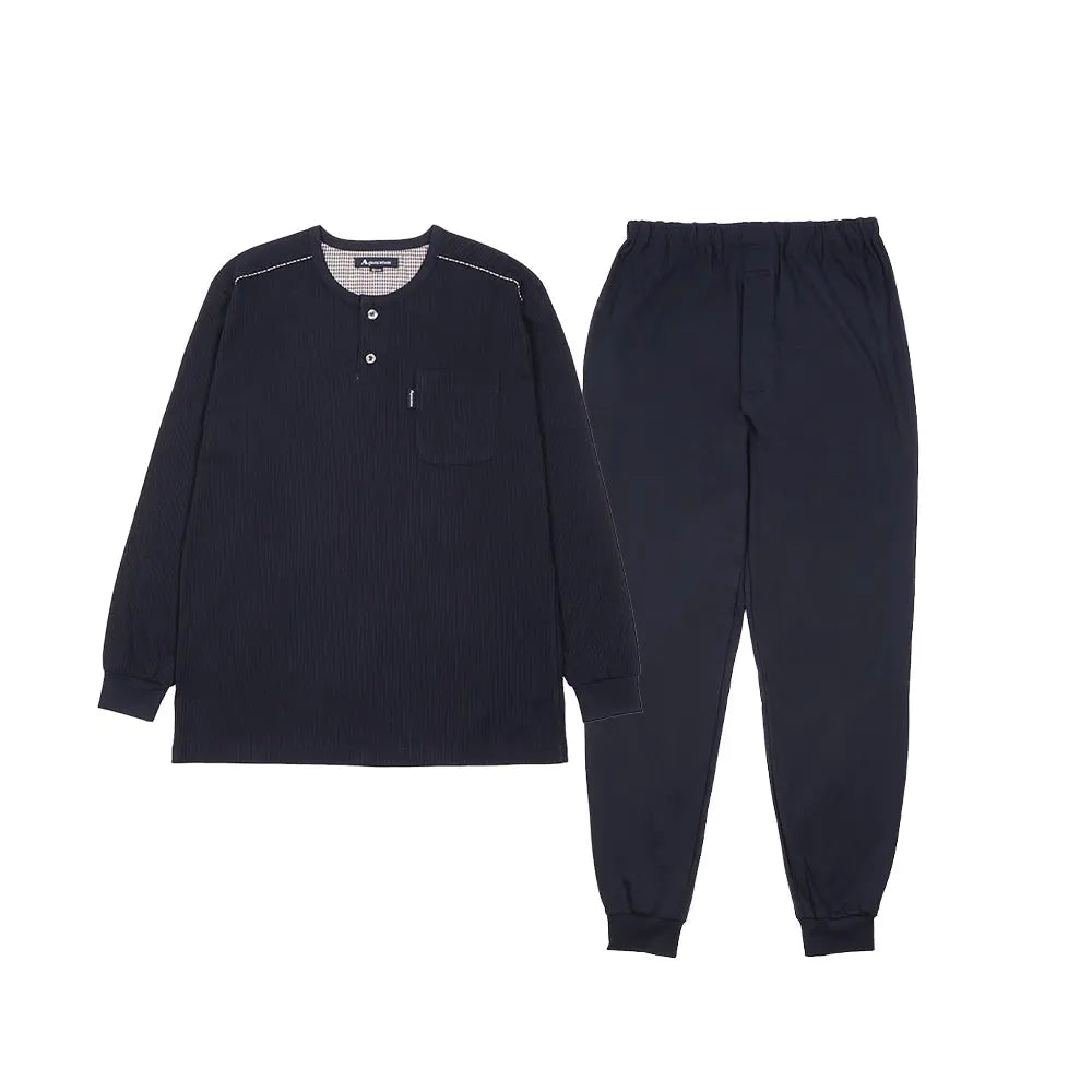 Aquascutum アクアスキュータム パジャマ 針抜きスムース無地ヘンリー - パジャマ Navy / L RENOWNINX ONLINE SHOP