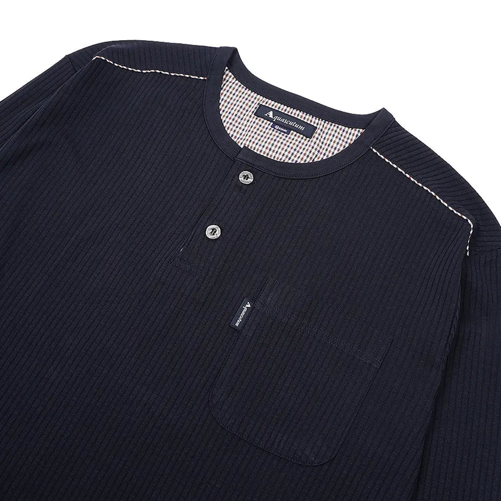 Aquascutum アクアスキュータム パジャマ 針抜きスムース無地ヘンリー - パジャマ RENOWNINX ONLINE SHOP