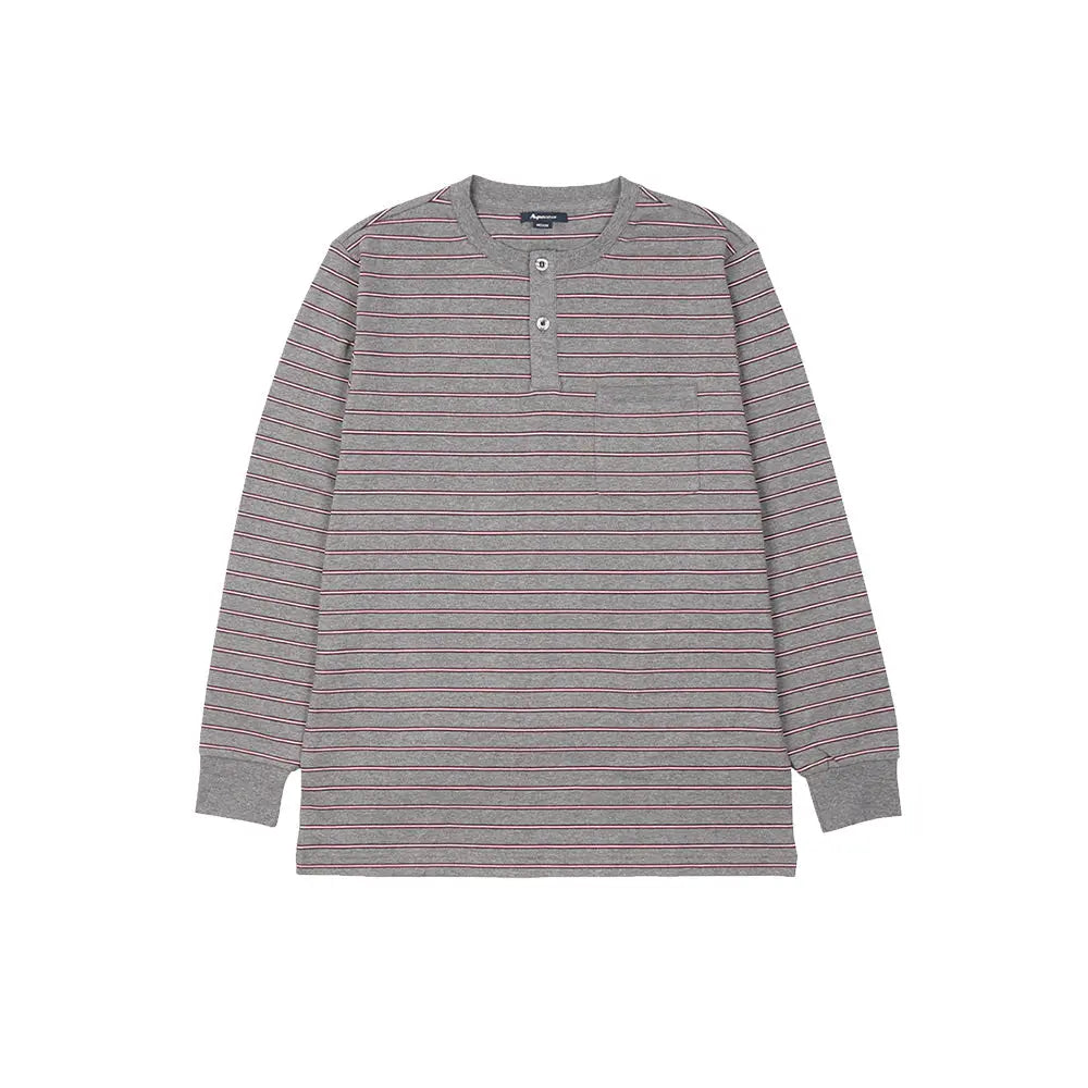 Aquascutum アクアスキュータム バイオスムースミニボーダーヘンリー - ルームウェア Gray / L RENOWNINX ONLINE SHOP