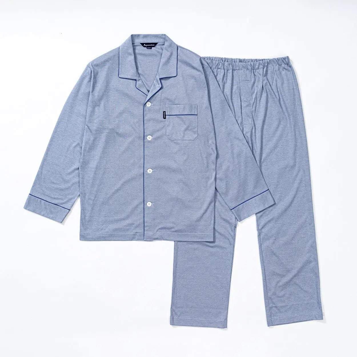 Aquascutum アクアスキュータム パジャマ 超長綿スムースコードレーン - パジャマ Blue / L RENOWNINX ONLINE SHOP