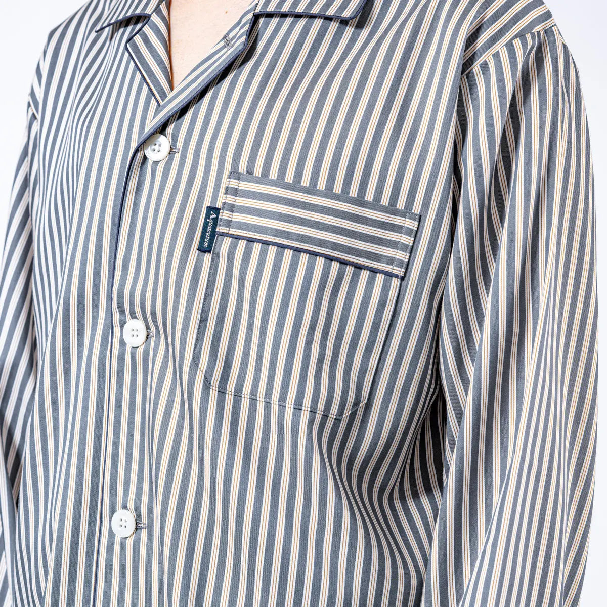 Aquascutum アクアスキュータム パジャマ サテンストライプ&無地 - パジャマ RENOWNINX ONLINE SHOP