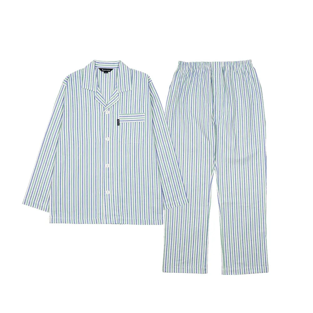 Aquascutum アクアスキュータム パジャマ 太番手ビエラストライプ - パジャマ Green / L RENOWNINX ONLINE SHOP