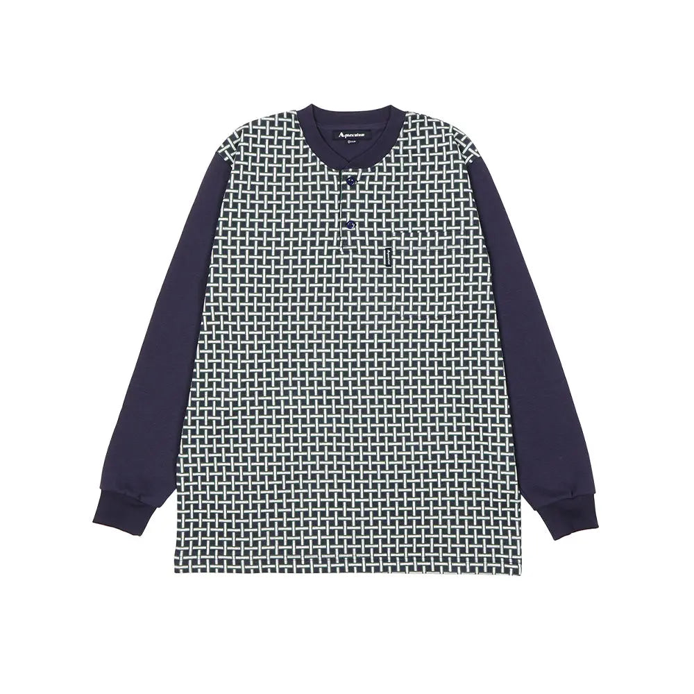 Aquascutum アクアスキュータム パジャマ Wジャガード ピーチヘンリー+ポンチ無地パンツ - パジャマ RENOWNINX ONLINE SHOP