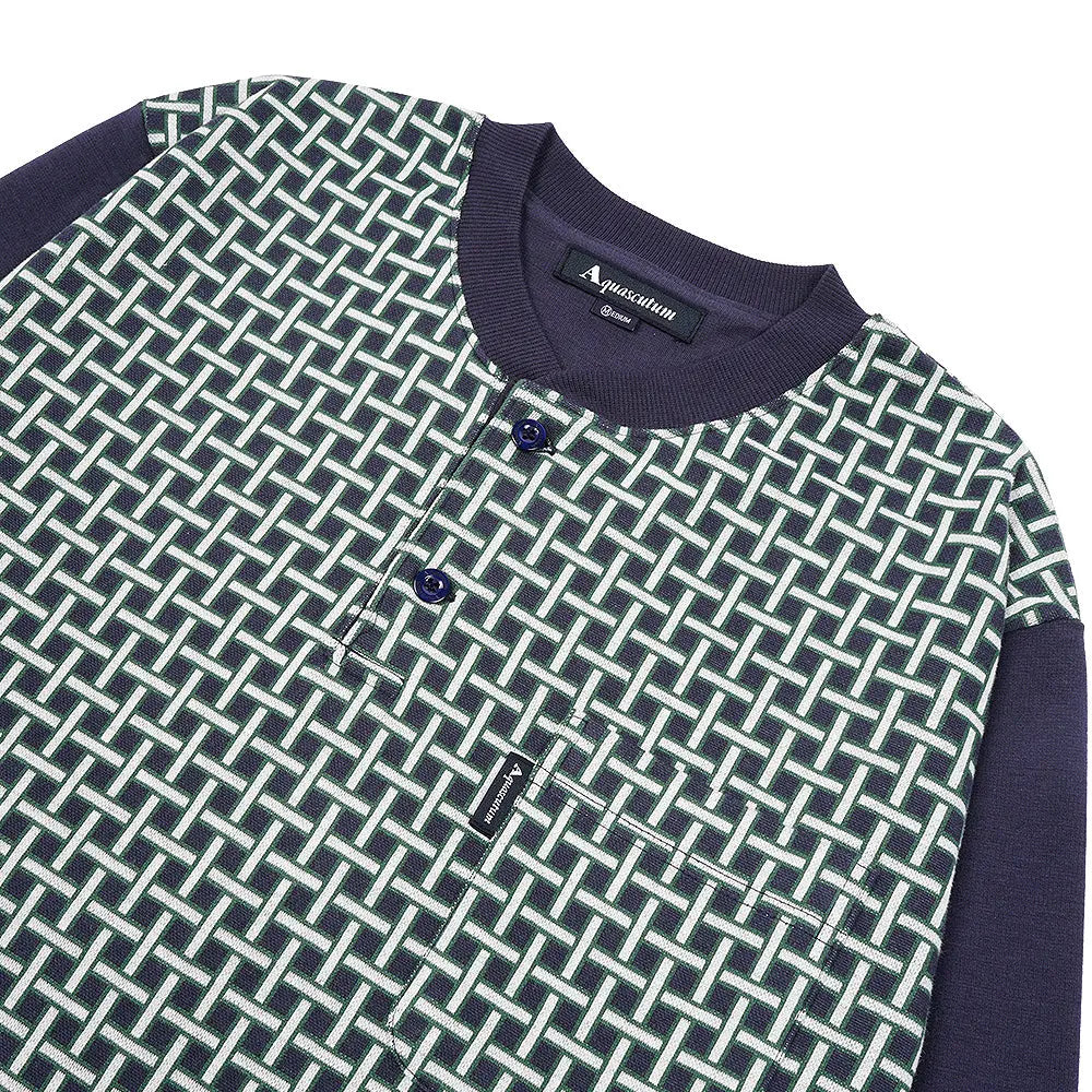 Aquascutum アクアスキュータム パジャマ Wジャガード ピーチヘンリー+ポンチ無地パンツ - パジャマ RENOWNINX ONLINE SHOP