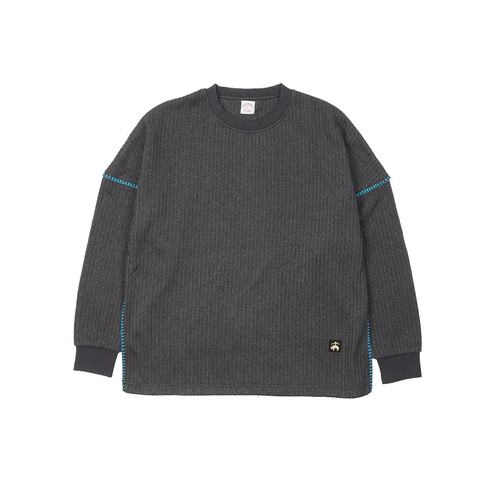 Brooks Brothers ブルックス ブラザーズ より杢針抜きニットクルー - ルームウェア Charcoal Gray / LL RENOWNINX ONLINE SHOP