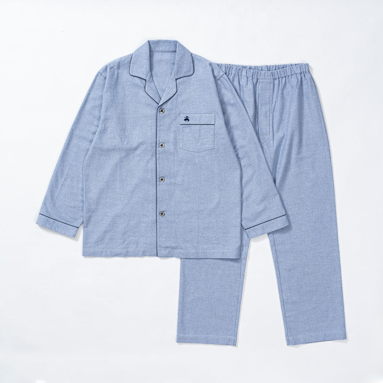 Brooks Brothers ブルックス ブラザーズ パジャマ ハイヒートネル横糸より杢チェック - パジャマ Blue / L RENOWNINX ONLINE SHOP