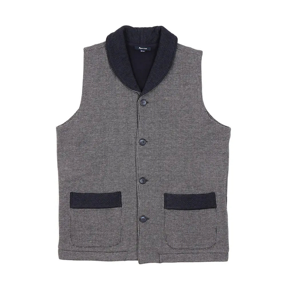 Aquascutum アクアスキュータム キルト杢無地ベスト - ガウンはおりもの Navy / L RENOWNINX ONLINE SHOP