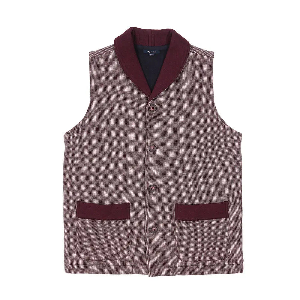 Aquascutum アクアスキュータム キルト杢無地ベスト - ガウンはおりもの Wine / L RENOWNINX ONLINE SHOP