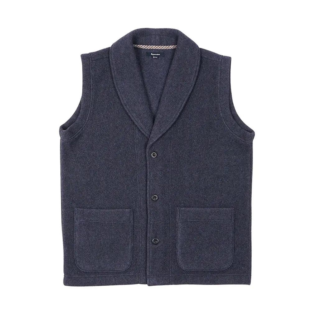 Aquascutum アクアスキュータム TRフリース無地ベスト - ガウンはおりもの Navy / L RENOWNINX ONLINE SHOP