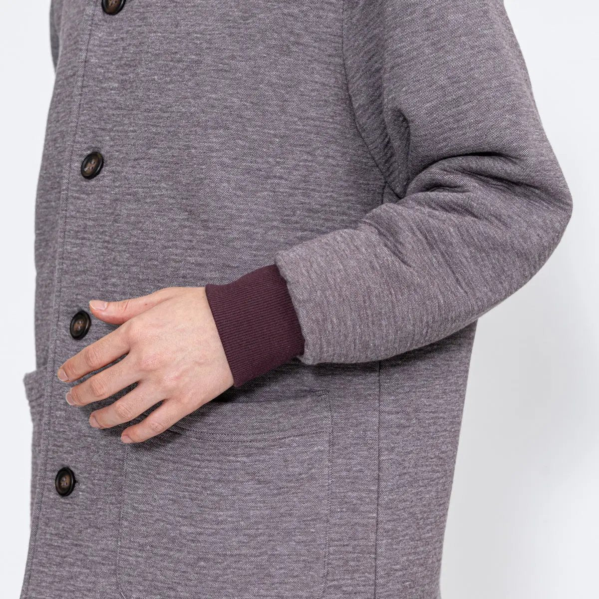 Aquascutum アクアスキュータム  キルト杢バーズアイジャケット - ガウンはおりもの Wine / L RENOWNINX ONLINE SHOP