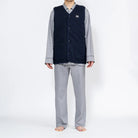 Aquascutum アクアスキュータム  綿100%裏毛+マイクリフリースベスト - ガウンはおりもの Navy / L RENOWNINX ONLINE SHOP