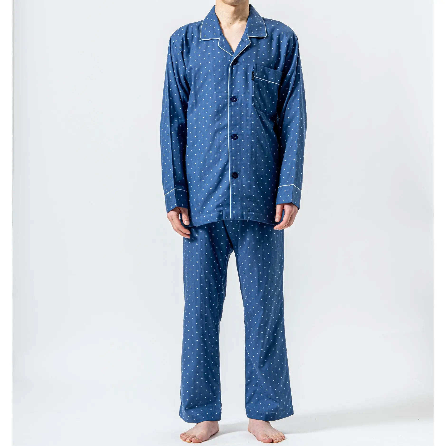 Aquascutum アクアスキュータム パジャマ ガーゼ小紋柄スーパーソフト - パジャマ Navy / L RENOWNINX ONLINE SHOP