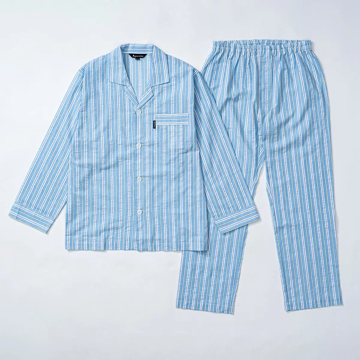 Aquascutum アクアスキュータム パジャマ コンパクトサッカーストライプ - パジャマ Blue / L RENOWNINX ONLINE SHOP
