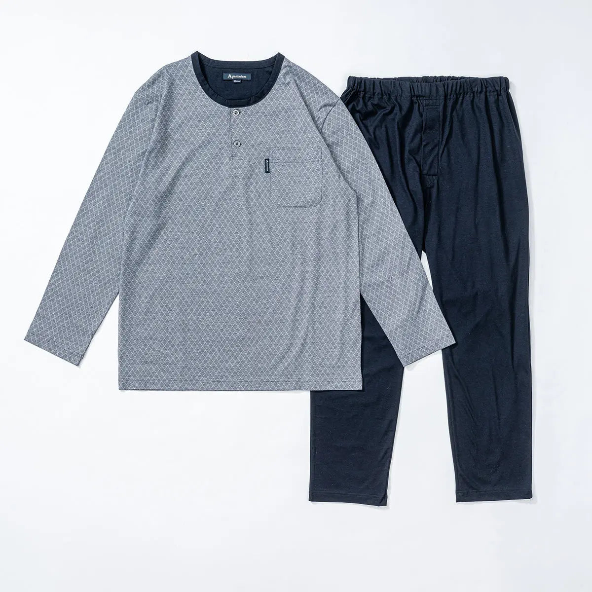 Aquascutum アクアスキュータム パジャマ SJQダイヤ柄ヘンリー - パジャマ Navy / L RENOWNINX ONLINE SHOP