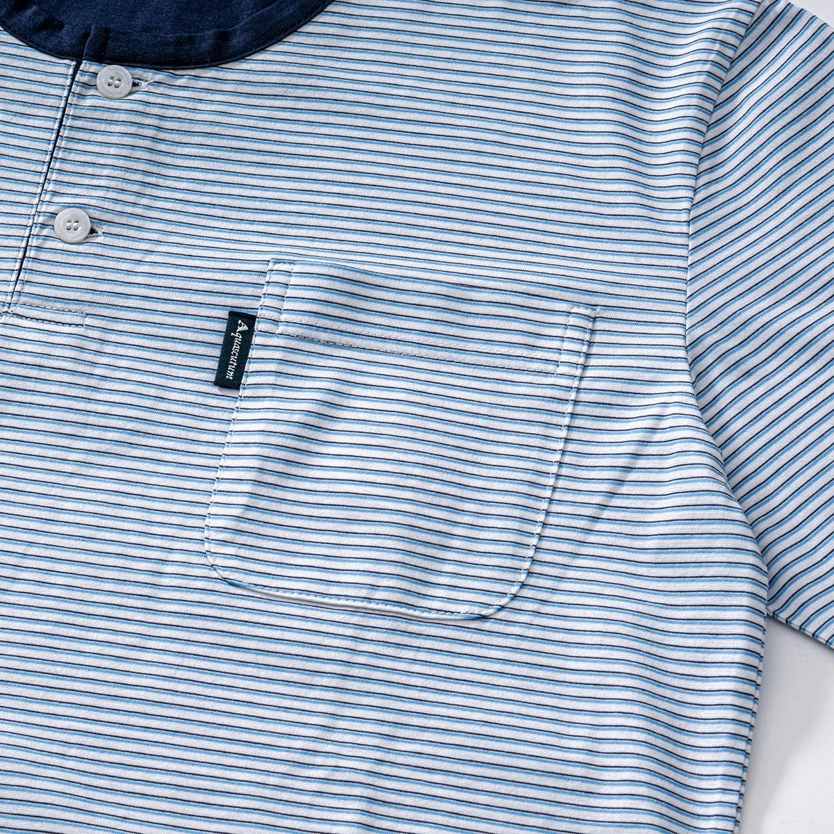 Aquascutum アクアスキュータム パジャマ SZ天竺ボーダーヘンリー - パジャマ RENOWNINX ONLINE SHOP