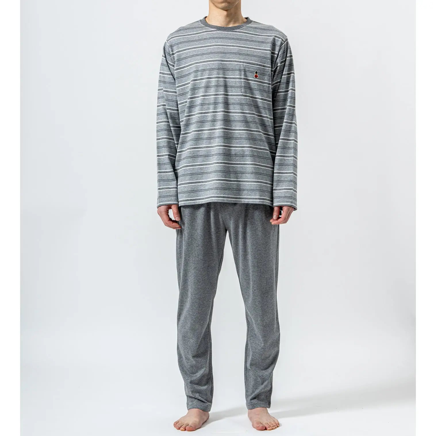 MACKINTOSH PHILOSOPHY マッキントッシュ フィロソフィー パジャマ 40 2天竺ボーダークルー+無地パンツ - パジャマ Gray / L RENOWNINX ONLINE SHOP
