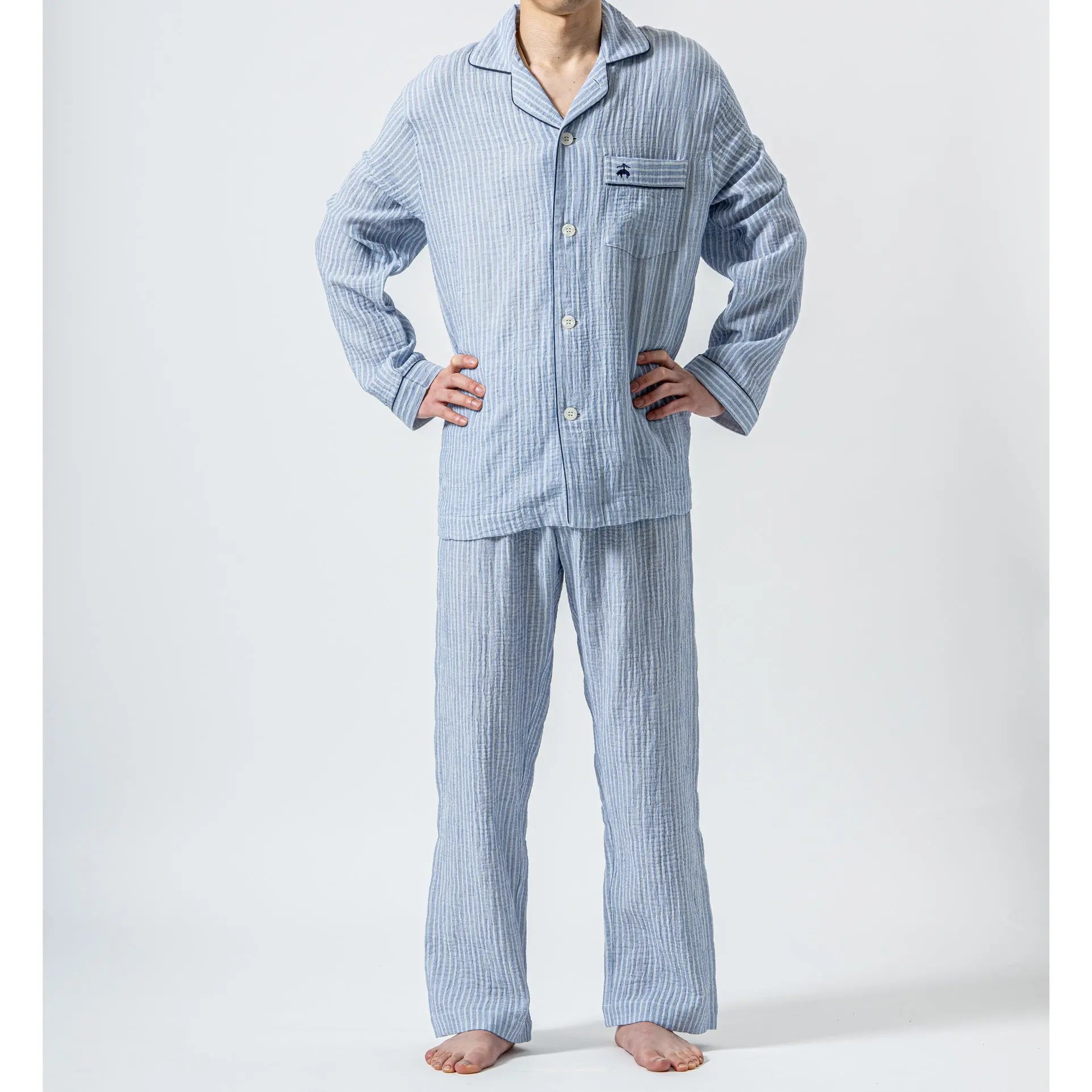 Brooks Brothers ブルックス ブラザーズ パジャマ Wガーゼストライプ - パジャマ Blue / L RENOWNINX ONLINE SHOP