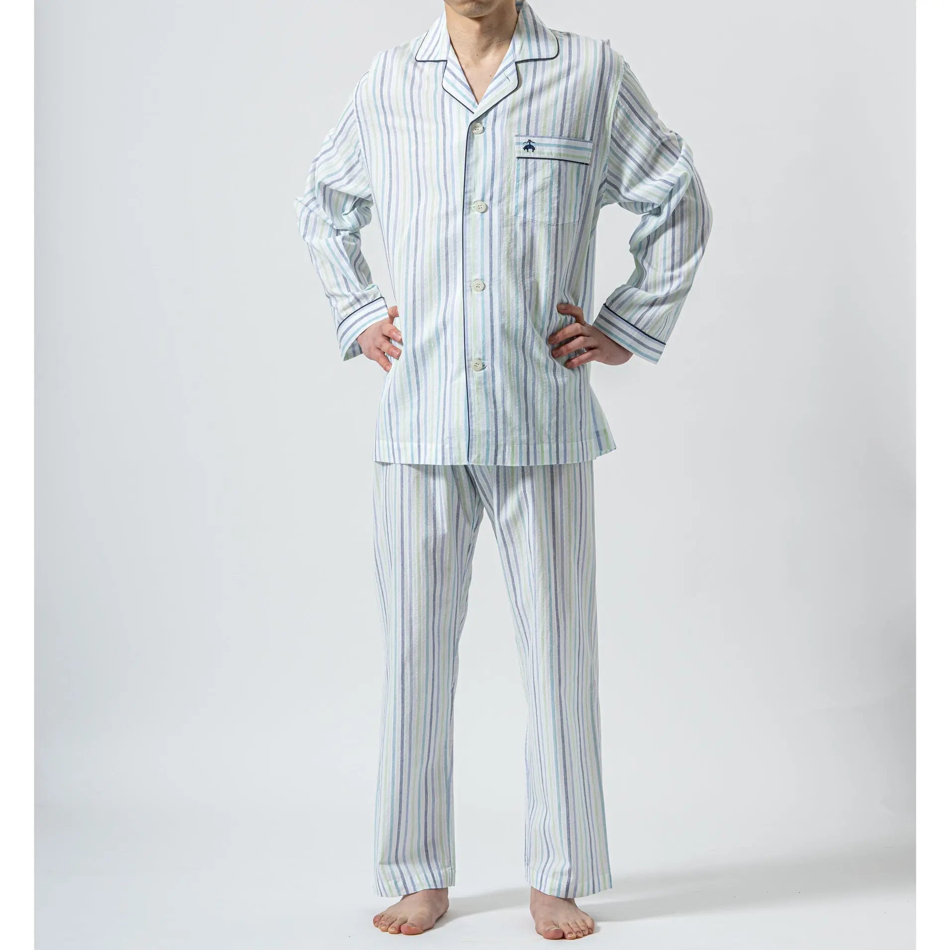 Brooks Brothers ブルックス ブラザーズ パジャマ 水彩画風サッカーストライプ - パジャマ Light Green / L RENOWNINX ONLINE SHOP