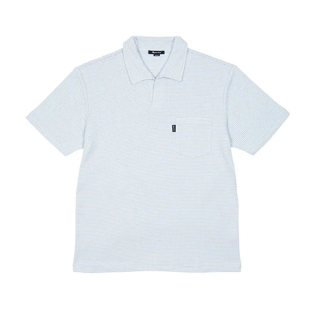 Aquascutum アクアスキュータム 変形ワッフル無地&ボーダー 衿付き - ルームウェア Sax / L RENOWNINX ONLINE SHOP