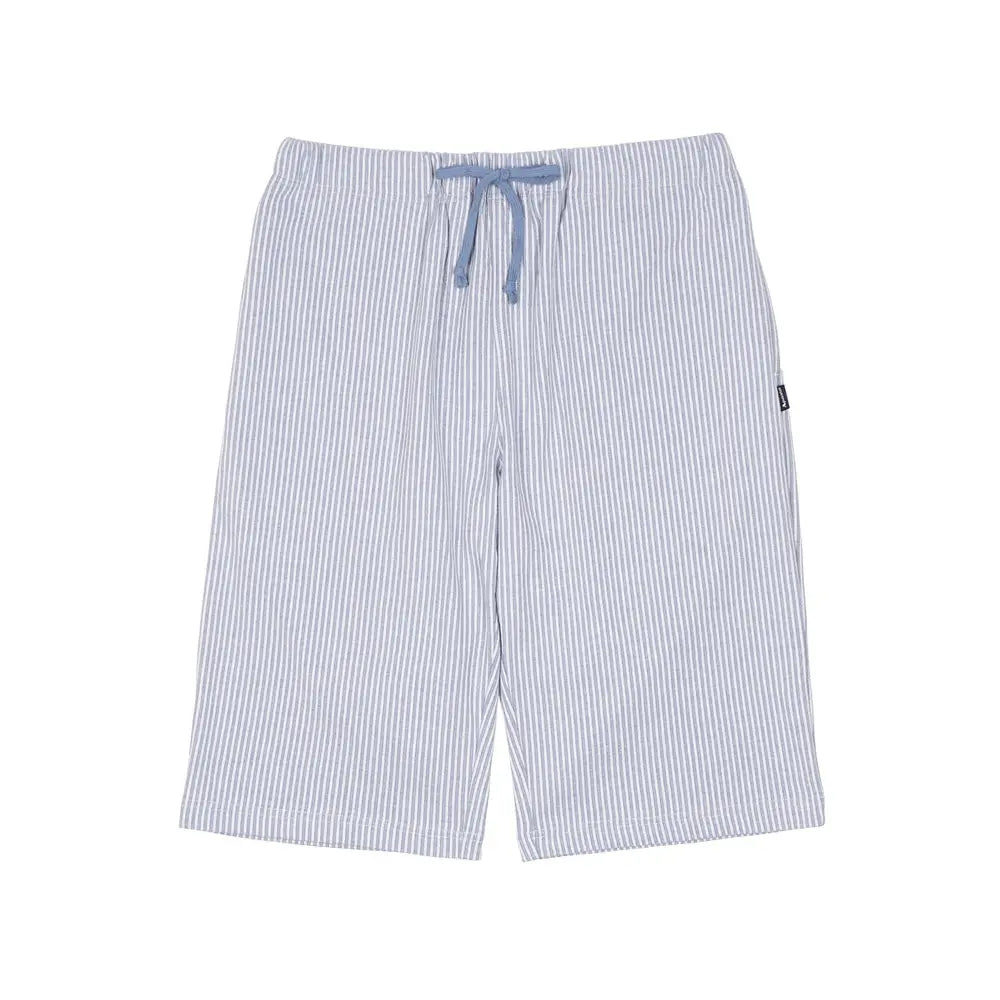 Aquascutum アクアスキュータム 綿ニットサッカーストライプ&無地ハーフパンツ - ルームウェア Blue / L RENOWNINX ONLINE SHOP