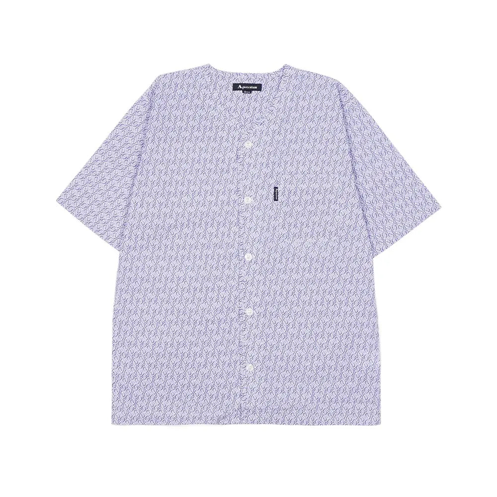 Aquascutum アクアスキュータム パジャマ 60リップルプリントモノグラム AQ半袖7分パンツ 衿なしV - パジャマ RENOWNINX ONLINE SHOP