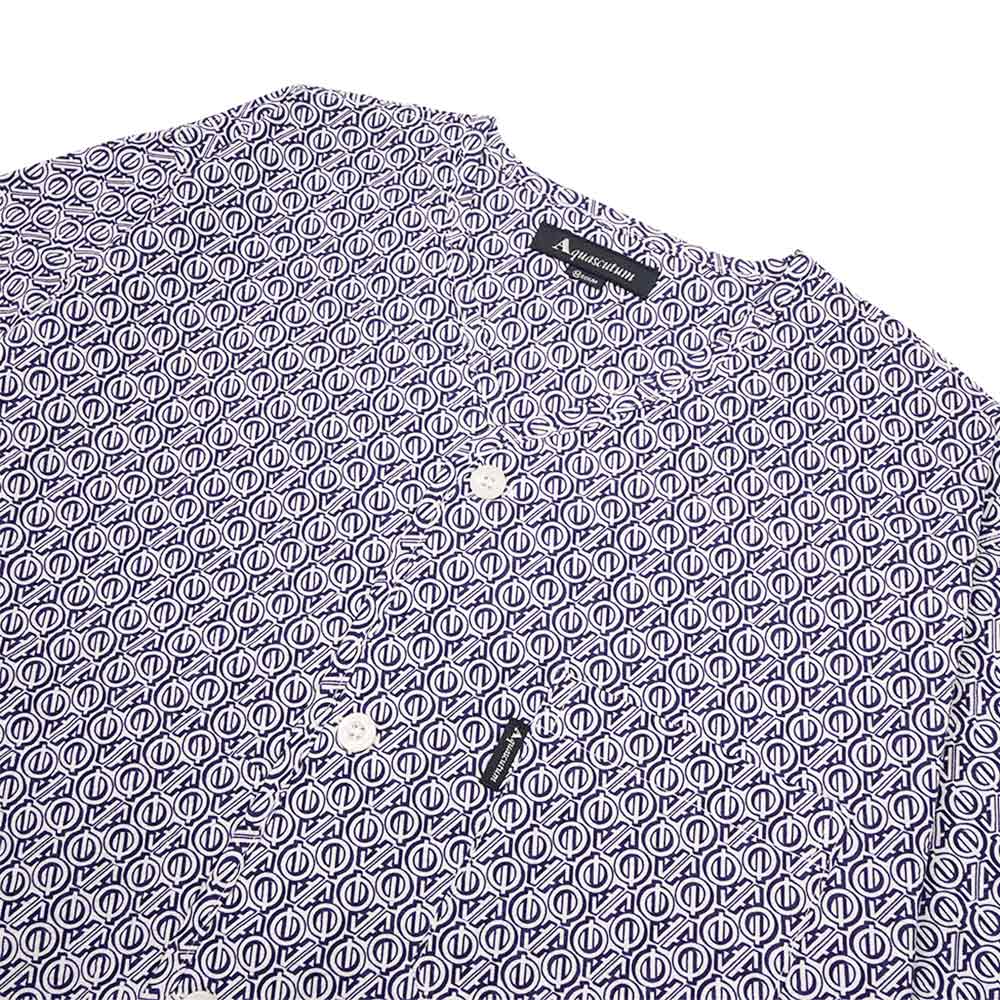 Aquascutum アクアスキュータム パジャマ 60リップルプリントモノグラム AQ半袖7分パンツ 衿なしV - パジャマ RENOWNINX ONLINE SHOP