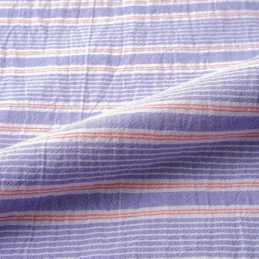 Aquascutum アクアスキュータム パジャマ クレープボーダー+シャンブレー 6分袖7分パンツ 衿なし - パジャマ RENOWNINX ONLINE SHOP