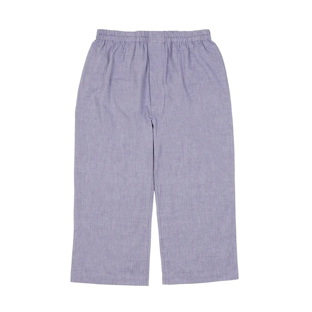 Aquascutum アクアスキュータム パジャマ クレープボーダー+シャンブレー 6分袖7分パンツ 衿なし - パジャマ RENOWNINX ONLINE SHOP